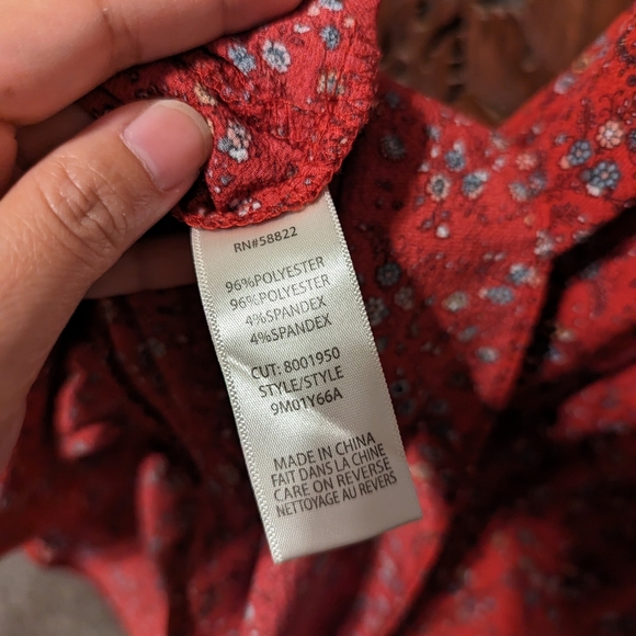 Max Studio Red XS Floral Midi Dress - Picture 6 of 6